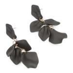 Black Petal Stud Earrings