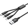 UNITEK 1.2M Type-c Micro USB Lightning Cable C14049BK