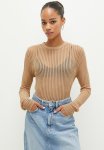 Sheer Knitted Top - Beige