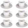 Premium Tea Or Coffee Cups And Saucers + Teaspoons - 220ML - Set Of 6