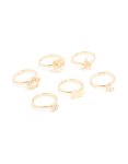Kids Gold Heart & Butterfly Rings 6-PACK