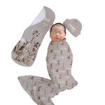 Wrap Set Swaddle Set Safari Monochrome Beige Safari Splash