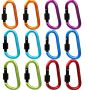 Camping Clip Carabiner Keychain Locking Clip 12 Set