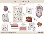 Cot Duvet Bedding Pink Flat Wildflower Set