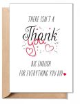 Thank You Card Simple Cute Gratitude Card With Envelope 5"X7" Folded Thankful Blank Inside Greeting Card For Teacher Boss Cowork