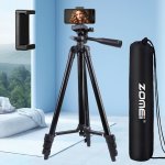 Mobile Tripod 129.54CM Adjustable Travel Video Tripod Phone Holder And Clip Suitable For Meeting Recording Outdoor Live Streamin