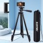 Mobile Tripod 129.54cm Adjustable Travel Video Tripod Phone Holder And Clip Suitable For Meeting Recording Outdoor Live Streaming