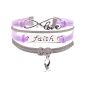 Faith Hope Cancer Support Infinity Bracelet - Lavender Grey