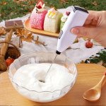 1PC Electric Milk Frother Handheld Pp Material Egg Beater MINI Portable Coffee Foamer Cappuccino Cream Mixer Kitchen Cooking Gad