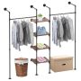Industrial Pipe Clothes Rack Wall Mount Pipe Clothes Rack Space-saving Garment Rack Wall Clothing Rack Walk-in Closet System For Home