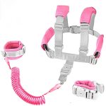 2 In 1 Toddler Leash Anti Lost Wrist Link Pink Safety Harness With Lock For Kids Baby Leash Anti Lost Wrist Link Safety Wrist
