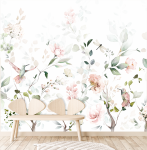 English Garden Wallpaper - 1.2M Wide X 3M High Non-adhesive Requires Wallpaper Glue