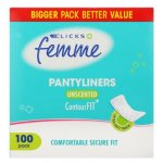 Clicks Femme Pantyliners Unscented 100 Liners