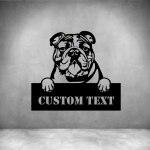 Buldog With Custom Text - 300MM Grey