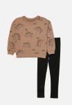 PoP Candy Printed Sweat Top & Bottom Set - Brown & Black