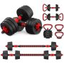 20KG Indoor Gym Weightlifting Adjustable Barbell & Dumbbells Weight Set