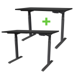 2 X Tekdesk's V2.0 Black Frames Height Adjustable Electronic Standing Desks COMBO - 2 X Tekdesk's V2.0 Black Frames Matt Black T