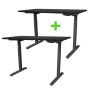 2 X Tekdesk's V2.0 Black Frames Height Adjustable Electronic Standing Desks COMBO - 2 X Tekdesk's V2.0 Black Frames Matt Black Tops