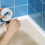 1 Roll Waterproof Rubber Caulk Strip Tape Self-adhesive Sealing For Bathroom Mold-resistant Tub Sink & Tile Edge Protector Easy