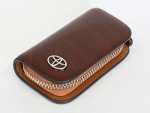 Honda Tan Leather Zipper Keychain Wallet - Autostyle Motorsport South Africa