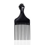 Black Soft 'n Style Hair Pick For Styling Women's And Men's Curly Hair Plastic Detangler For Wigs Braids And Afros