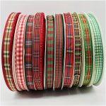 1 PC 5 Yards 10MM Plaid Ribbon Christmas Color Series For Handmade Design Christmas Decorations & Diy Valentine's Day Gift Wrapp
