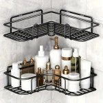 Iron Corner Bathroom Shelf No-drill Wall-mounted Triangle Storage Organizer For Bathroom Kitchen Bedroom - Hanging Jewelry Organ