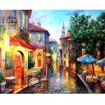 Diamond Painting Diy Kit Full Drill 50X40CM- Streets In Old Time