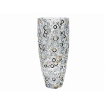 Bohemia Crystal Bohemia Barrel Vase Lisboa With Gold & Black Circles