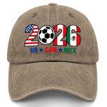 Usa Can Mex 2026 World Soccer Fan Hat Host Countries Printed Baseball Cap International Soccer Tournament Fan Gifts Adjustable S