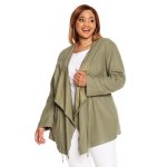 Plus Size Waterfall Soft Jacket - Fatigue