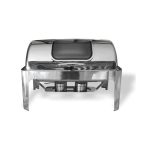 Silver Rectangular Roll Chaffing Dish With Window