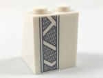 Parts Slope 65 2 X 2 X 2 With Bottom Tube With Minifigure Dress Skirt Robe Dark Bluish Gray Mesh Stripe Pattern