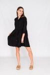 Maxi Shirt Dress Tiered Black