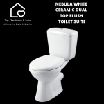 Nebula White Ceramic Dual Top Flush Toilet Suite