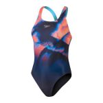 Speedo Womens Placement Digital Powerback Navy Red Blue