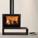 C&a Cristal 78 Double Sided - Freestanding Fireplace - Extended Bench