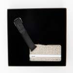 - Diamond Luggage Tag With Leather Strap