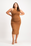 Charlotte One Shoulder Bodycon Dress - Toffee - XL