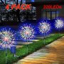 4pcs Solar Outdoor Garden LED Lights Christmas Fireworks Lights Garden Fireworks Lights 8 Modes Of Fairy Tale Decorative String Lights Used For Outdoor Halloween