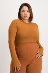 Lucy Long Sleeve Bodysuit - Glazed Ginger - XL