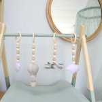 Baby Gym Themed Dangles Beige And Green Airplane Balloon And Cloud