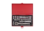 Socket Set 1 4" 5 32"-1 2" 12PT 18PC