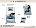 Kids Duvet Set Fast Car Racing Formula 1 Blue