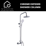 Chrome Exposed Shower Column With Handshower & Mixer Tap