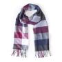 Grey Navy And Maroon Check Print Scarf