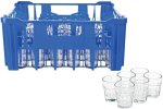 Pack Of 30 Hiball In Blue Crate Plus 6 Free Shooters Water juice Glass Set