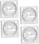 4PCS Rotatable Geometric Drawing Rulers Plastic Multifunctional Measuring