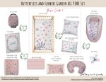 Cot Duvet Bedding Butterflies And Flowers Garden All Pink Set