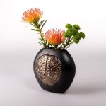 Creative Hub Brain Vase - Matt Black & Bronze